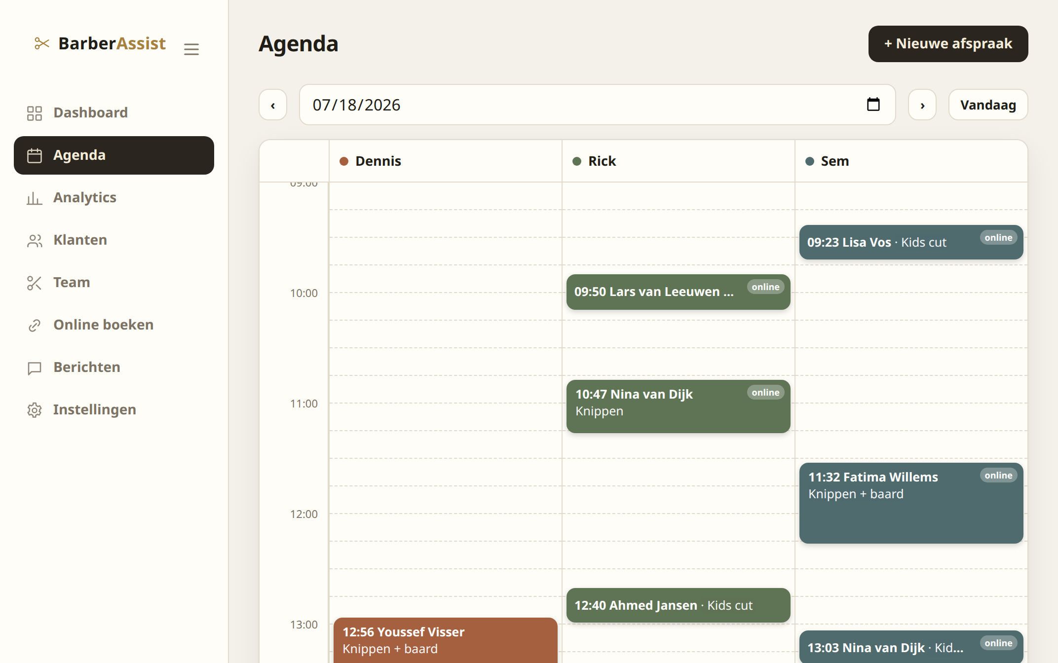 Agenda per barbier